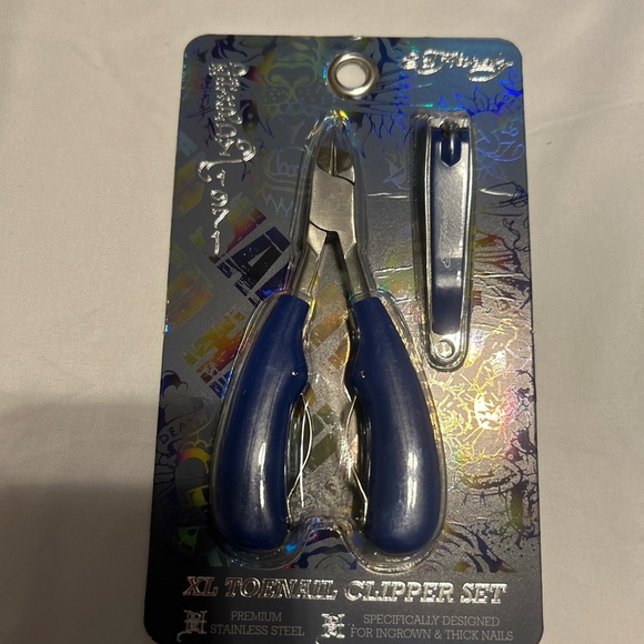Ed Hardy 2 pc Xl Clipper Set Toenail Fingernail Ingrown Nail Grooming Set Blue - Picture 3 of 11